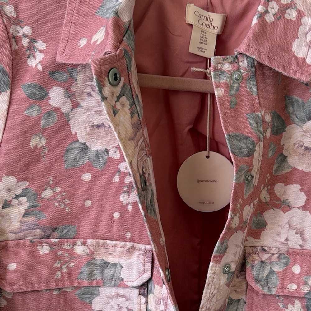 🌸🌼🌸 Camila Coelho cropped denim jacket size 6 US - Picture 5 of 12